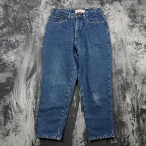 L.L. Bean Double L Jeans Womens Size 8 Blue Fleece Lined Relaxed Fit High Rise